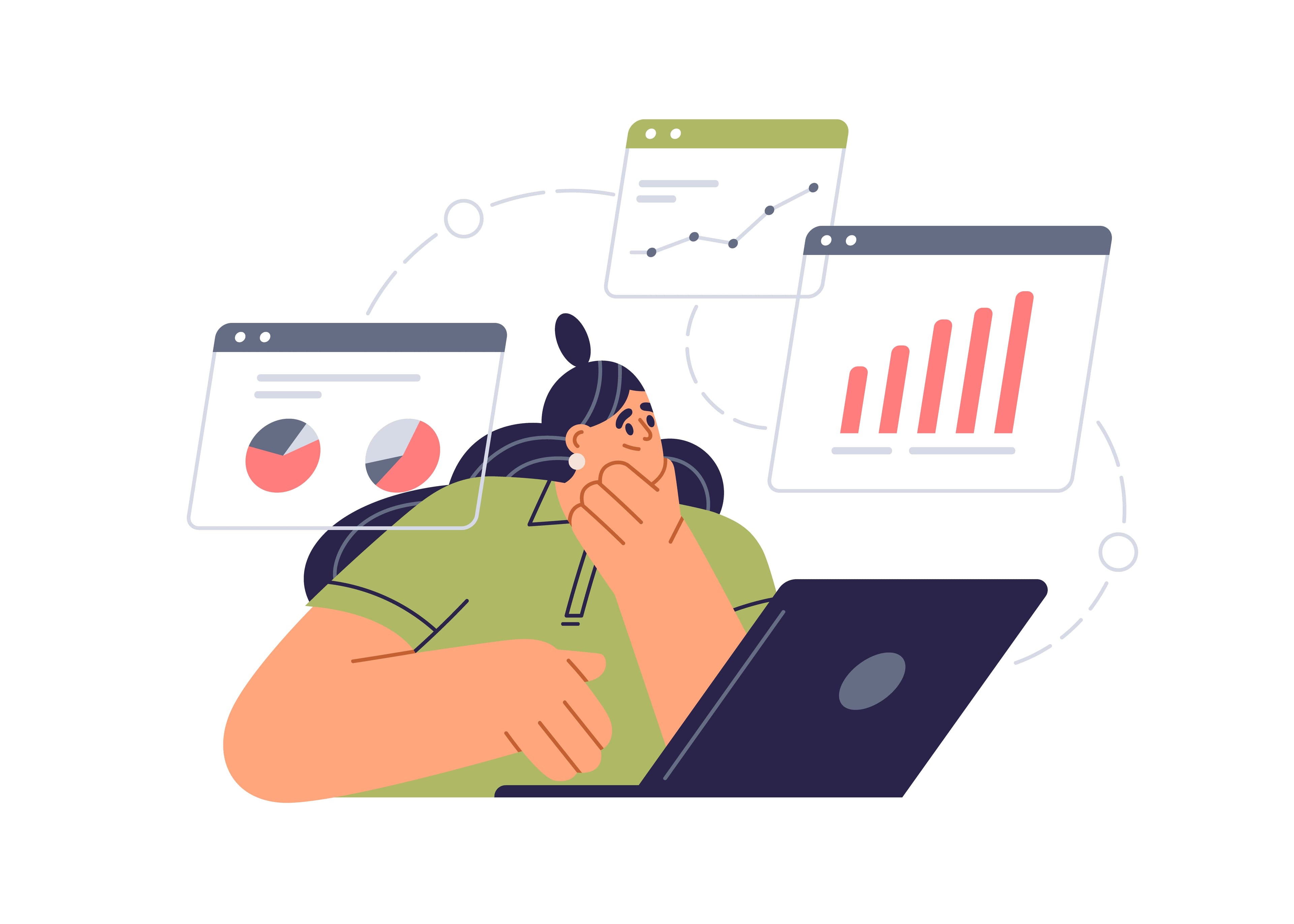 Illustration showing donor records and fundraising context feeling disconnected