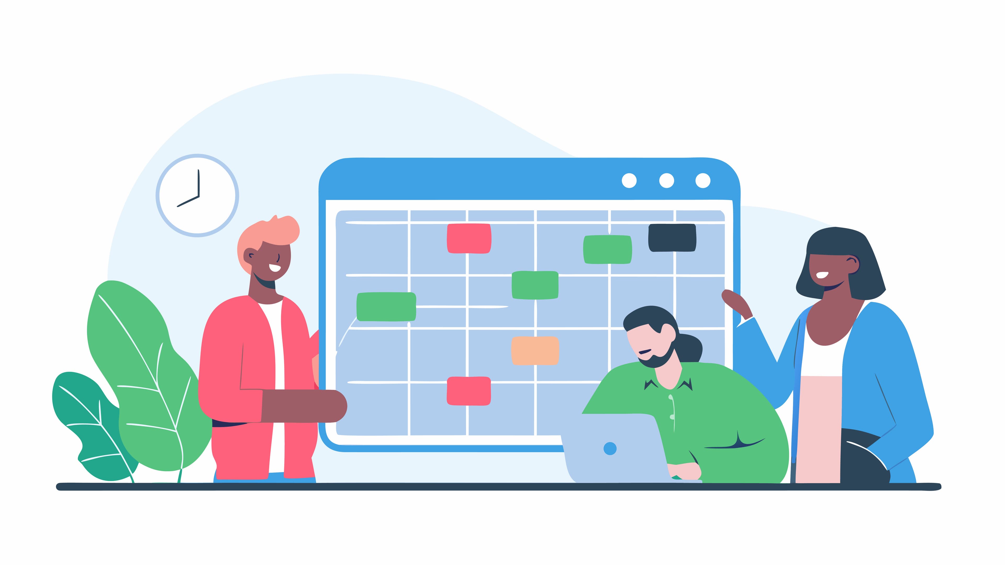 Illustration showing volunteer scheduling and staffing confusion